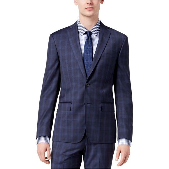 DKNY Mens Plaid Two Button Blazer Jacket NWT